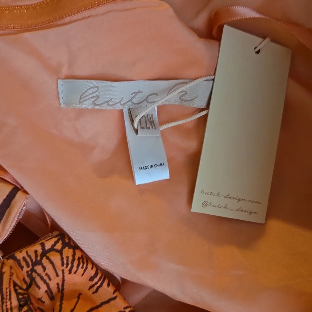 ANTHROPOLOGIE Hutch NWT Floral One-Shoulder Ruffle Maxi Dress Orange Botanical - Picture 5 of 9